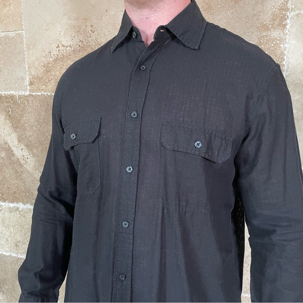 ALFANI black button down with front pockets